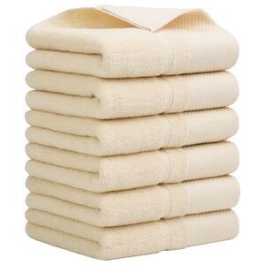 Hand Towel Set 14" x 30" 100% Combed Cotton 600 GSM Champagne 6 Pcs